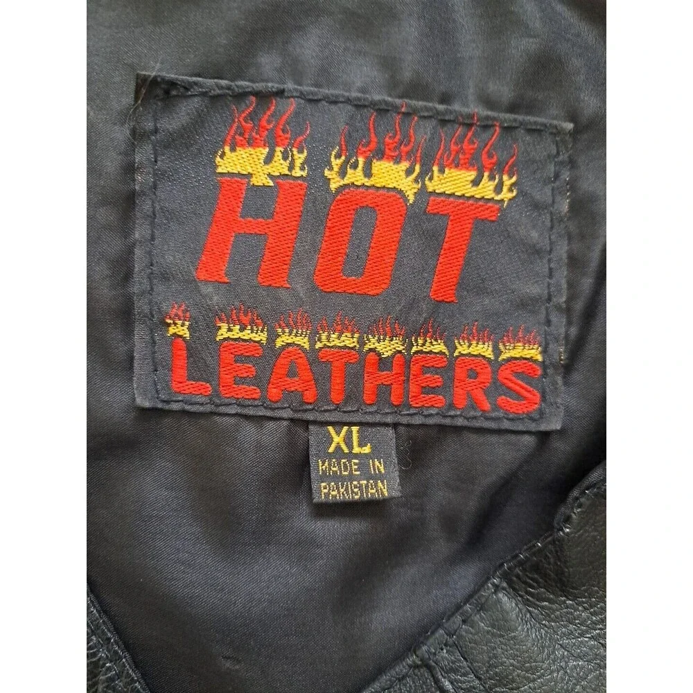 Hot Leathers Vintage Leather Vest Black XL Biker